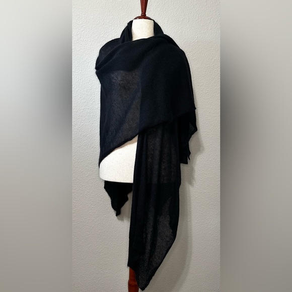 The Fisher Project by Eileen Fisher Black Mohair Wrap/Scarf - Picture 1 of 13